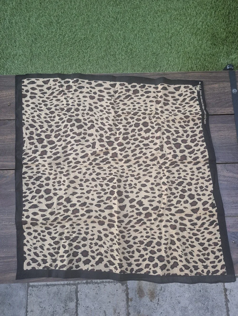 100% Cotton Leopard Animal Print Bandana Square Scarf
